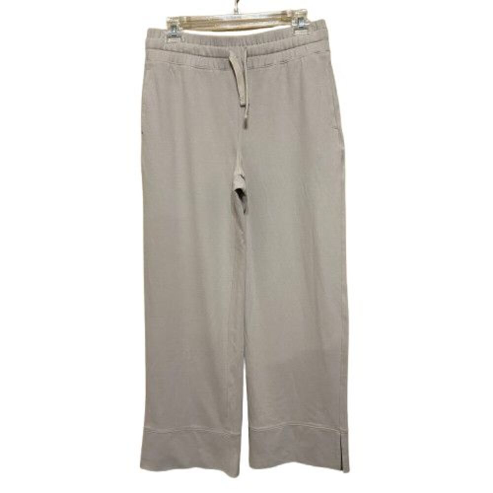 Pact CloudKnit Wide Leg Pant Women Medium Beige Pull On Drawstring Loungewear